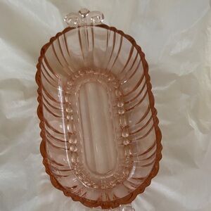 Vintage Pink Glass Dish
